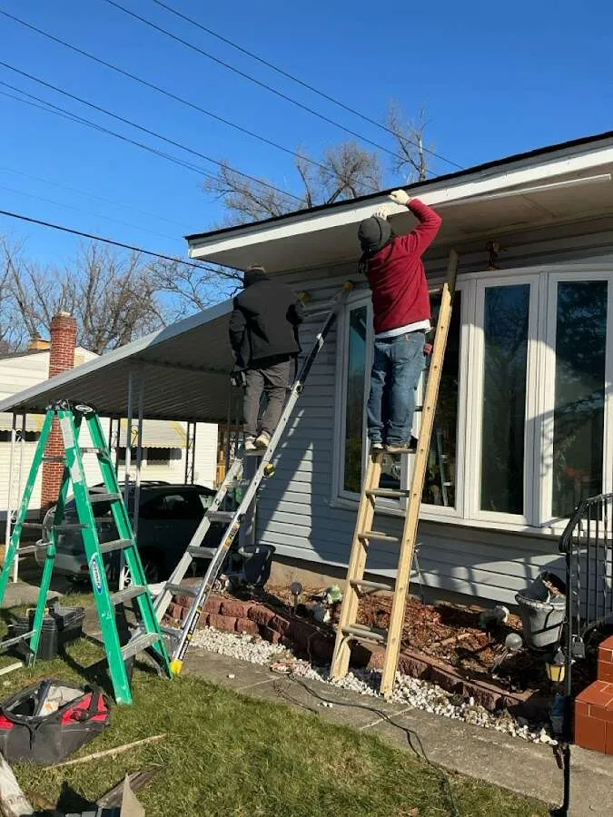 Restoration crew performing exterior repair in Fruitland